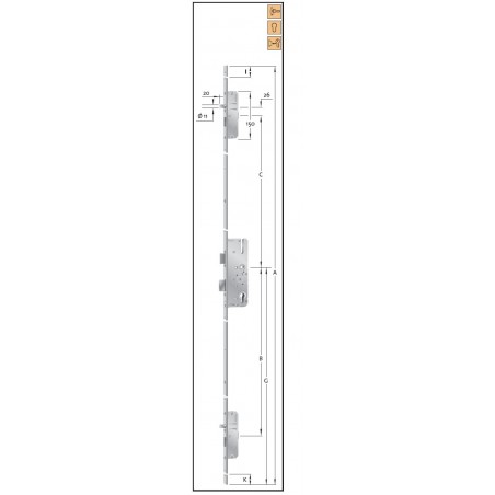 Zamek Listwowy KFV 65 92 F16 Bolce